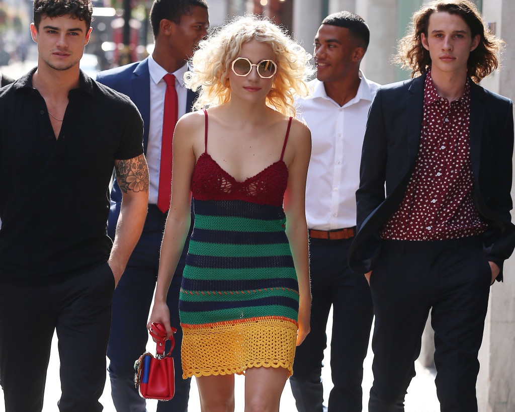 LONDON, ENGLAND - AUGUST 16: Pixie Lott seen arriving at Tramp members club for her Select Model Management limited edition track on August 16, 2016 in London, England. (Photo by Neil Mockford/GC Images)